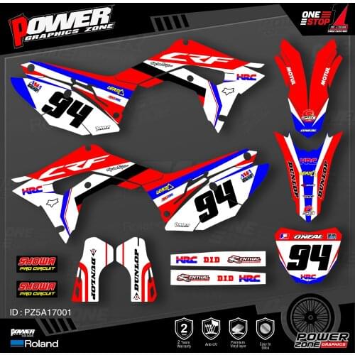 PowerZone Custom Team Graphics Backgrounds Decals Stickers Kit For HONDA 2018 2019 2020 CRF250R 2017 2018 2019 2020 CRF450 001