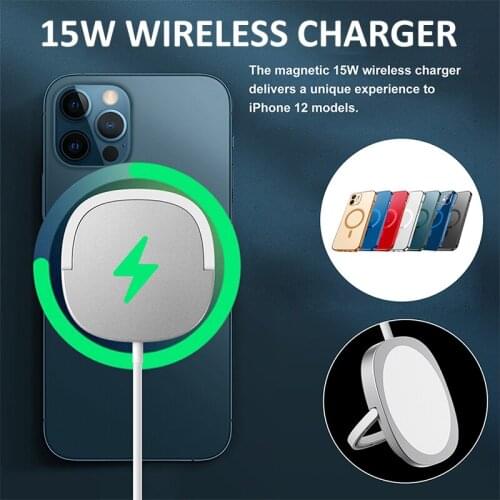 Newest Mini Magnet Fast Charging Pad Suitable For iPhone 12 Mini Pro Max 15W Wireless Charger With Bracket USB Type C
