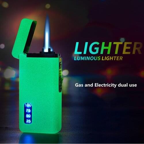 New Dual ARC Electric Lighter Fluorescence Luminous Gas Lighter USB Charging Electronic Lighter Gift for Men Gadgets for Men
