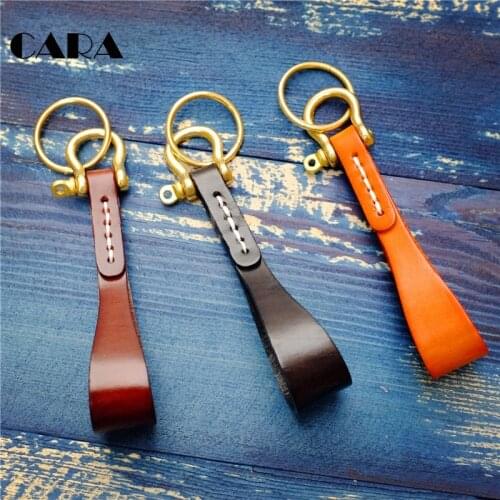 New Women Genuine Leather Keychain Motorcycle Key Car Keychain Leather Key Chain Men handmade accessaries CARA0276