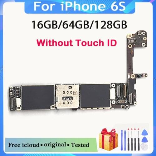 Original unlocked for iphone 6S 4.7inch Motherboard Without Touch ID,for iphone 6s Logic boards with Chips,16gb / 64gb / 128gb