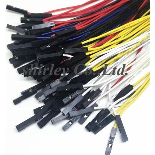 100pcs 1p female to female jumper wire dupont cable wire line 10cm 2.54MM Pitch Red/Black/White/Green/Blue/ Connector Breadboard