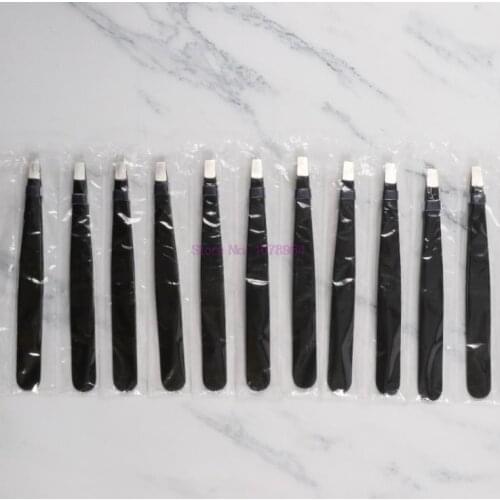 500pcs Stainless Steel Eyebrow Tweezer Set Slant Tip Point Tip Flat Tip Rose Red Black Tweezers For Hair Removal hot