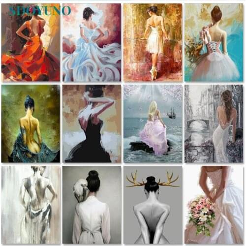 SDOYUNO 60x75cm Paint By Numbers For Adult Figure DIY Oil Painting By Numbers On Canvas Women Number Painting Home Decor