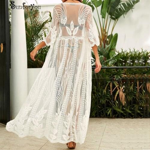 Mesh Cover up Swimwear Women Robe de Plage Swimsuit cover up Sarong Pareo Beach Tunic Vestidos Playa 2021 Kimono Beach Cover-up