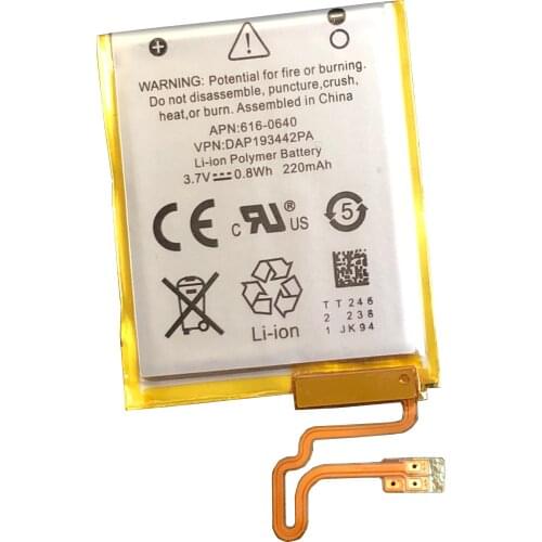 Brand New 220mAh Li-ion Polymer Replacement Battery For IPOD nano 7 / 7th 616-0639 616-0640 MP3 MP4