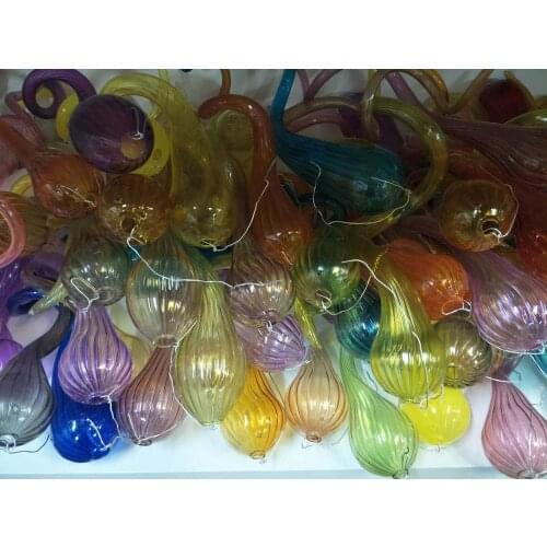 Modern Art Deco Multi Color Home Lighting Blown Glass Chandelier Lighting Glass Pipes