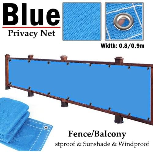 Width 0.8M/0.9M Blue Color Home Balcony Privacy Screen with Rope and Tie Garden Fence Shelter Cover Backyard Gazebos Awning