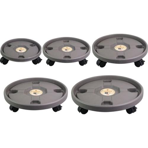 Universal Wood Mobile Flower Pot Stand Plant Rack Tray Movable Plants Stand Pallet Round Rolling Wheeled Flower Pot Positive