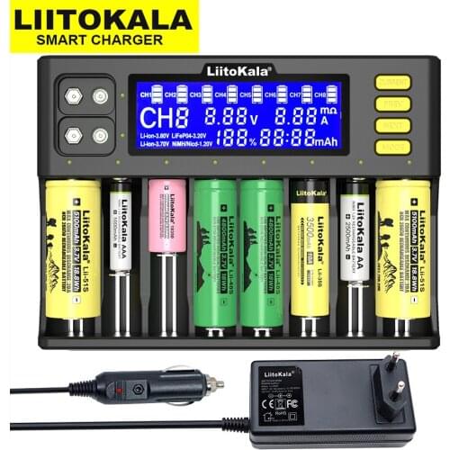 Liitokala Lii-S8 Lii-600 Lii-M4 Lii500 Lii-PD4 Smart LCD Display Charger for 18650 21700 26650 18350 AA AAA NiMH Lithium battery