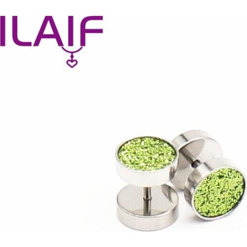 Korean Fashion Matte Round Titanium Steel Women Earrings Studs Girls Ear Jewelry