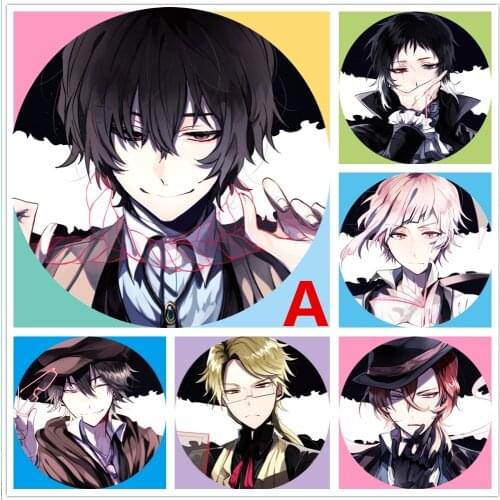 Anime Bungou Stray Dogs Dazai Chuuya Ryunosuke Atsushi Badges Pin 6 Pieces Schoolbag Backpack Decorate 5.8CM(2.3")