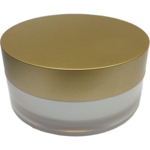 100G acrylic pearl white roundcream jar with matt gold lid for mask cream /cream using plastic jar /pot