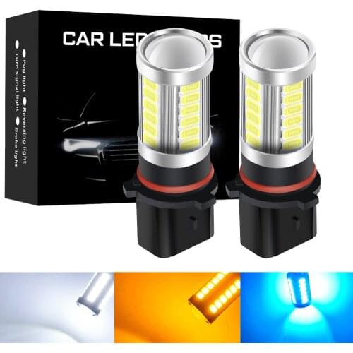 2pcs H8 H10 H11 Led Fog Lights HB4 9006 HB3 9005 Lamps Mini PSX24W PSX26W H16 JP EU P13W Bulbs 12V 24V Car Accessories Ice Blue