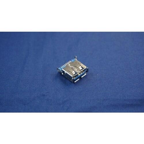 50pcs USB 3.0 Connector A Type Female receptacle right angle SMT Middle mount PCB blue insulator A/F Mid-Mount