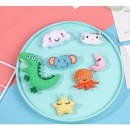 5PCS/Lot plush cartoon Animal head Applique Crafts for Children Socks and Gloves Accessorie