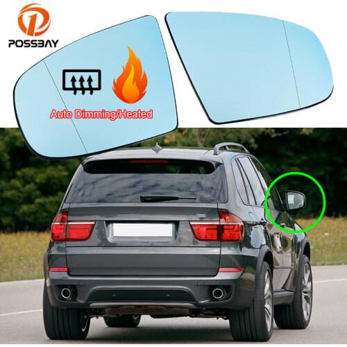 Car Side Rearview Wing Mirror Glass Blue Auto Dimming Heated Rear View for BMW X5 X6 Series E70 E71 E72 2007-2014 Exterior Parts