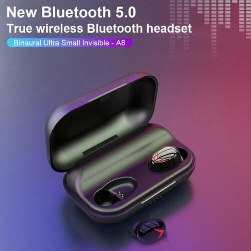 Bluetooth 5.0 TWS A8 Earphone Touch Control Stereo Noise Cancelling Wireless Earbuds Waterproof Wireless Headphones With Mic