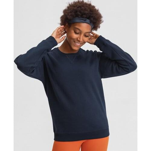 FLEECE Cozy Outdoor Sport Long Sleeve Sweatshirts Women Relaxed Fit Hip Length Leisure Fitness Gym Pullover Workout Top