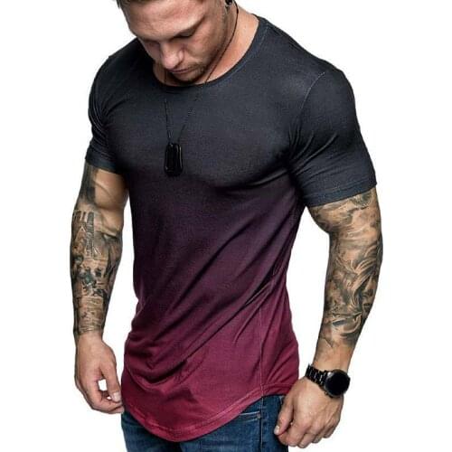 Men Clothing 2020 New O-neck Short Sleeve Tops Male color patchwork comfy Streetwear Hip Hop T Shirts for Men Summer