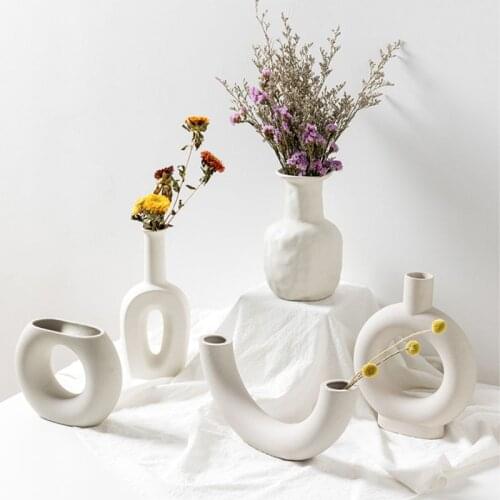 Creative Korean Ceramic Irregular Vase Decoration Dried Flower Plant Arrangement Living Room Home Decorat Ornaments