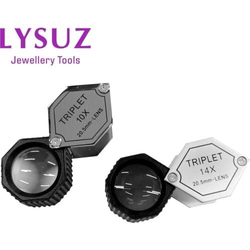 20.5mm Diameter 10x Loupe Triplet Gemstone Magnifier Diamond Eye Magnifying Loupe Lysuz