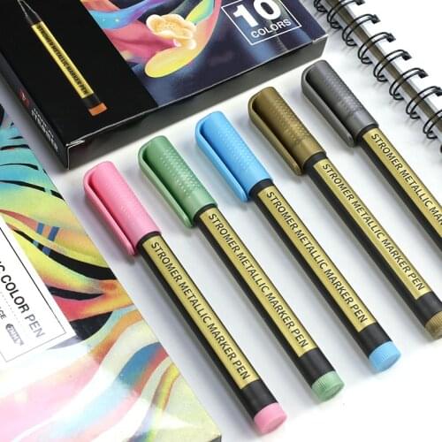 Metallic Marker Pens, 10 20 Colors Paint Markers for Card Making, Rock Painting, DIY Photo Album, Scrapbook Crafts, Metal, Wood