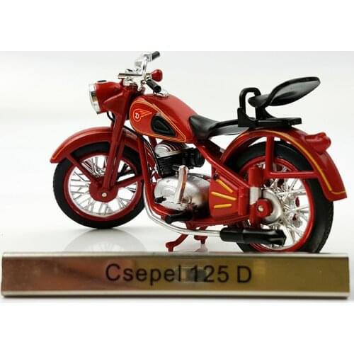 Diecast Model Car 1/24 Atlas Csepel 125 D Hungary Alloy Motorcycle Model Static Display Classic Collection Gift Toys for Boys