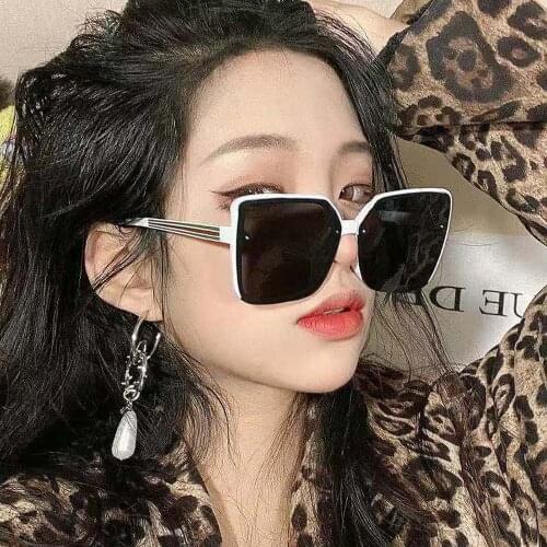 2021 Big Frame Sunglasses For Ladies Fashion PC Square Women Luxury Brand Vintage Oversized Sun Glasses Female New Trend Eyewear