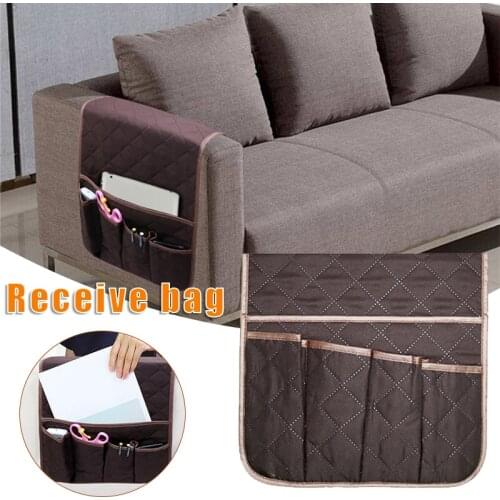 Multi-pockets Sofa Handrail Organizer Bag Couch Armrest Storage Bag Remote Control Holder Free Home Storage & Organization