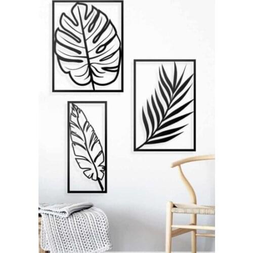 Gift Sandy Beach Decorative Wood 3'lü Nature Leaf Themed Table wall graphics gráficos de parede настенная графика