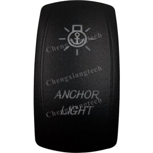 Car Boat Truck Backlit Swtich Cap- Laser Engraving - ANCHOR LIGHT -for Led Carling Arb Narva 4x4 RV Rocker Switch, Cover Only