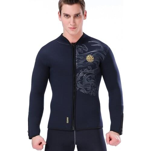 SLINX 5mm Neoprene Scuba Diving Suit Windsurfing Swimwear Boating Snorkeling Fleece Lining Long-sleeved Warm Jacket Wetsuit