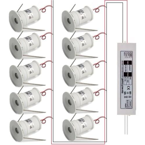 1W IP65 Mini LED Spotlight 12V Small Spot Light Ambient Ceiling Downlight with Transformer For Stair Cabinet Showcase Corridor