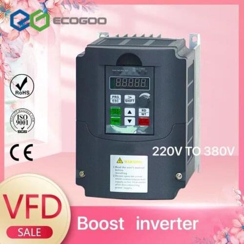 VFD 11KW inverter 220V AC Frequency Inverter 1 phase input 3 phase 380 V output for 380V AC Motor