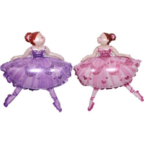 Dancing girl balloon children cartoon girl hydrogen balloon swan dance girl birthday party decoration aluminum foil balloon