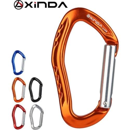 XINDA Professional Quality 22KN Rock Climbing Straight Quickdraw Spring-loaded Gate Buckle Aluminum Carabiner Outdoor Kits