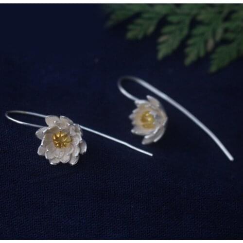 Trendy Irregular Geometric Lotus Flower Stud Earrings For Women Korean Earrings Vintage Brincos Gifts Jewelry High Quality