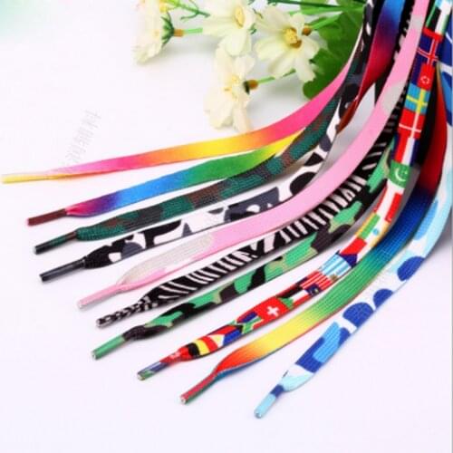 1pair Flat Candy Color Gradient Shoe Laces Party Camping Boots Shoelace Canvas Strings Shoelaces Growing National Flag Laces