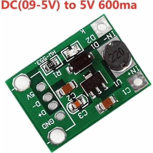 1PCS DC 0.9-5V To 5V 600MA Output Boost Converter Mini Step Up Power Module Lithium Battery Charger Board for Phone Camera
