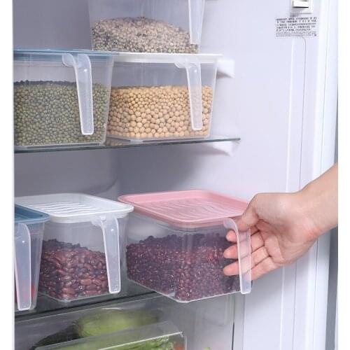 1PCS Kitchen Transparent Storage Box Sealed Jar Grains Beans Storage Organizer Food Containers Refrigerator Storage Boxes
