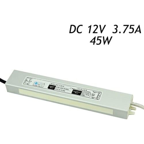 15Pcs 12V 3.75A 45W Waterproof IP67 Transformers AC 110-220V To DC Power Supply Driver for LED Strip 5050 3528
