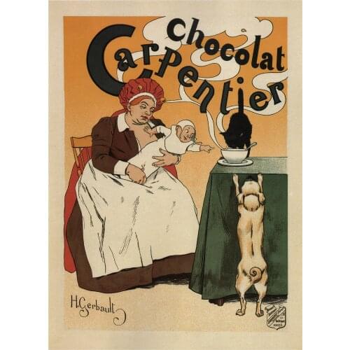 400X300MM Chocolat-Carpentier-Ad-Poster-Henry-Gerbault-1897 jumbo fridge magnet SFM-0240 Better Jumbo Magnets