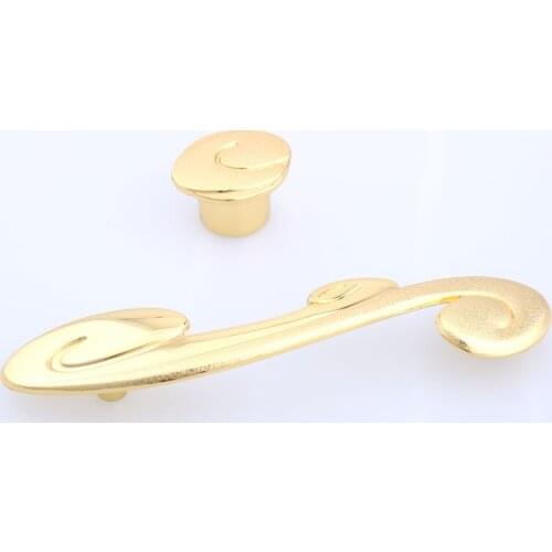 96mm Modern Fashion deluxe creative 24K gold furniture decoration handle golden drawer tv cabinet cupboard dresser knob handle