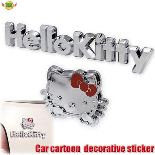 Car cartoon cute 3D three-dimensional metal plating decorative stickers