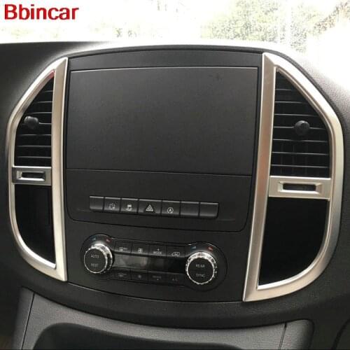 Bbincar Styling ABS Matte Interior Middle Console Air Condition Vent Outlet Trim For Mercedes-Benz Vito W447 2014 - 2016 2017
