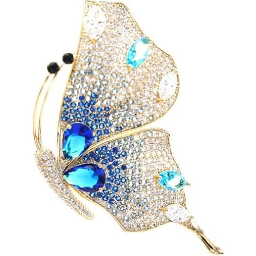 Vitage Style AAA Zicon Brooch Pin for Womens Copper Inlaid Gold Pins Clothes Scarf Buckle Garment Accessories Fine Jewelry Gift