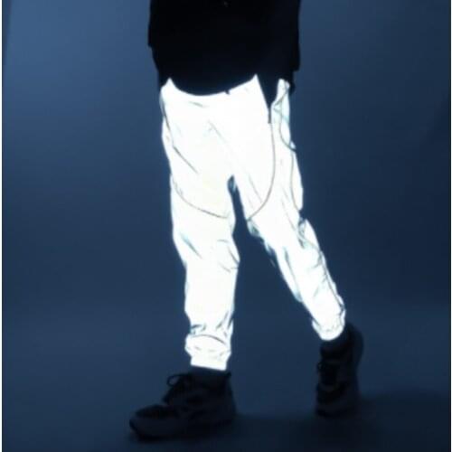 2021 Street Style Reflector Jogger Pants streets vicinity pants glamorous shining pantalon jogger highlighter pantalon