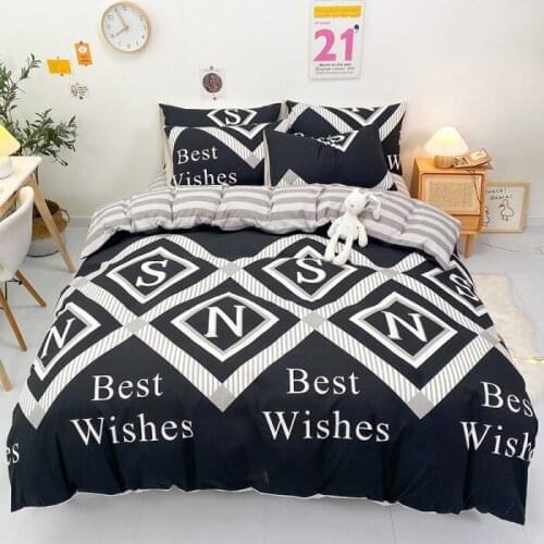 Black And White Stripes Duvet Cover Sets Simple Bedding Set With Pillowcases Single Queen King Size Quilt Cover Sheet Bedclothes