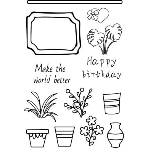 Hot selling flower pot alphabet transparent clear stamp / silicone seal roller stamp DIY scrapbook album / card production